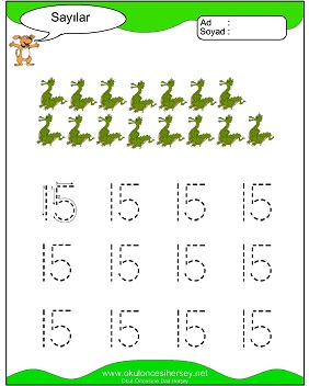 okul öncesi 1 sayısı çizgi çalışması
